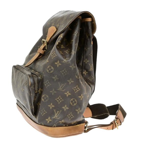 LOUIS VUITTON Montsouris GM Backpack Bag Monogram Leather Brown M51135 70ED741 - Picture 1 of 16